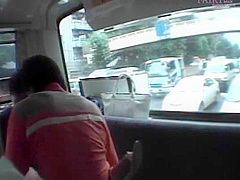 Japanese sex slave into hardcore fucking in bus gangbang