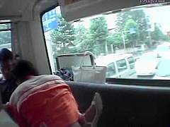 Japanese sex slave into hardcore fucking in bus gangbang