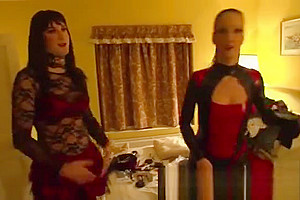 KINKY WIFE IN PVC WITH CROSSDRESSING HUSBAND