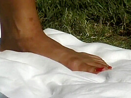 Kayla Oils Herself In The Great Outdoors