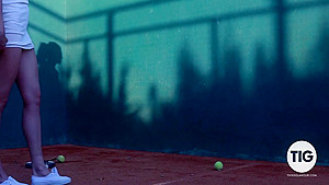 Kristiy Leonie In Tennis Court