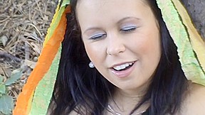 Krystinka in homemade porn with a bj and hard fuck in a forest