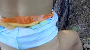Krystinka in homemade porn with a bj and hard fuck in a forest