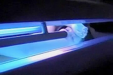 Lady jerked off my strapon from solarium