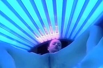 Lady jerked off my strapon from solarium