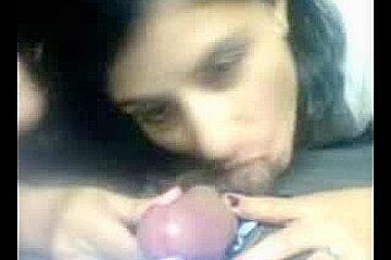 Latina babe sucking big cock while dirty talking to me