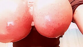 Light Skin Ebony / Black Girl Wets Huge Tits