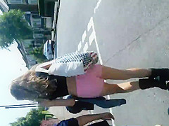 Londonperv's Candids 2014 - teen 18+ in Tight Pink Shorts