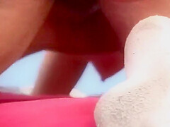 Long Legged Brunette Babe Dildo Fucking In Bed And Takes Cumshot After Being Fucked