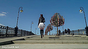 Look under my skirt Jeny Smith spinning in a miniskirt in public