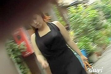 Lovely little brunette in the middle of wild street sharking action