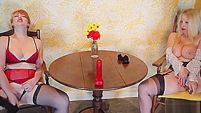MILFs Lucy and Red give guy JOI while fucking their cunts