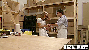 Madelyn Marie in Brunette Hottie Fucks Her Coworker In The Stock Room - Hot4MILF