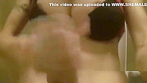 Mariana Cordoba cumming in a public restroom
