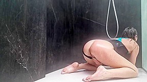 Masturbates To Squirting Orgasm In Shower
