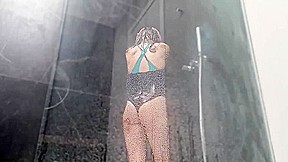 Masturbates To Squirting Orgasm In Shower