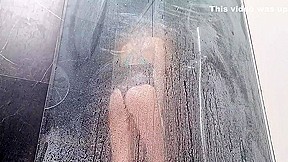 Masturbates To Squirting Orgasm In Shower