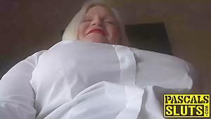 Mature blonde lady Lacey getting ready for Pascals cock