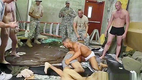 Military muscle hunks wrestling and fucking