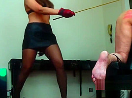 Miss Sultrybelle caning Anton