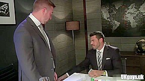 Muscle gay threesome and facial