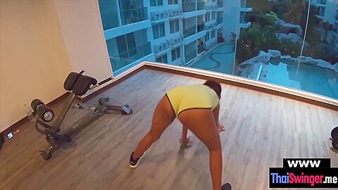 My Thai Wifes Workout Session Ends In A Quickie Fuck