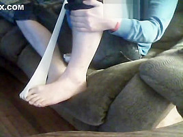 My feet really smell Sniff them!