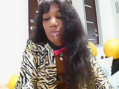 Nahomy Cruz In Ebony teen 18+ In Cat Costume Boned