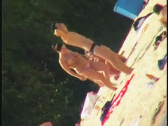 Naked bimbos at the beach on beach video