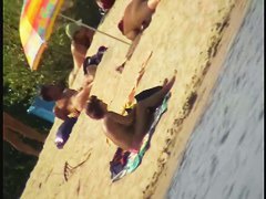 Naked bimbos at the beach on beach video
