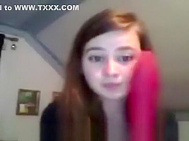 Nasty teen 18+ webcam strip and play - no study tonight for this cutie
