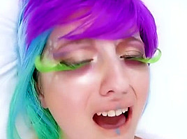 Naughty Emo Chick Gets Facialized