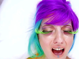 Naughty Emo Chick Gets Facialized