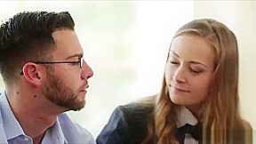 Naughty teen 18+ Sadie Blair Blows Her Teachers Big Cock