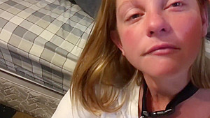 New whore on leash sucking cock, keep a bitches mouth full #dumb trash slut