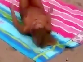 Nice beach - exhibitionist mastubating