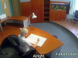 Nurse and patient in lesbian action in fake hospital