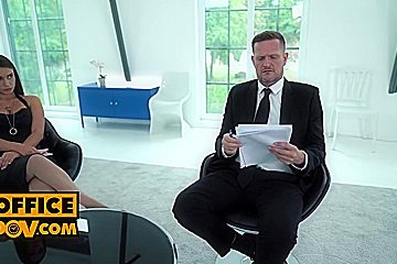 Office Babe In Deal Closing Threeway With Lana Roy