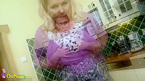 OldNannY Busty Mature Fatso Striptease and Solo Masturbation