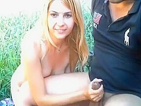 Outdoor fuck with hot blonde bitch
