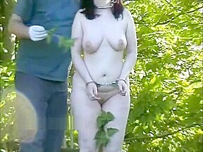 Outdoor nettles bdsm and bbw slave girls garden bondage and stinging punish