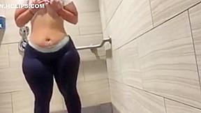 PAWG after workout shower