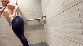 PAWG after workout shower