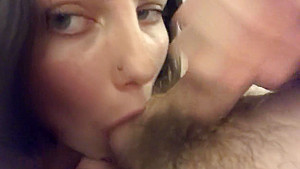 POV Amateur teen 18+ Swallows Sloppy Load
