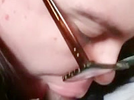 POV horny white girl cheating on boyfriend blow job