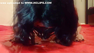 Pervert whore Lucy Ravenblood drinks her own piss