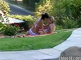 Petite lesbian teens 18+ lick each other out