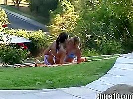 Petite lesbian teens 18+ lick each other out