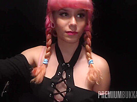 Pink Charlotte And Glory Hole - Swallowing Cum While Sucking Thru