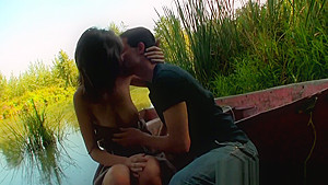 Playsome brunette first timer and agile stud
